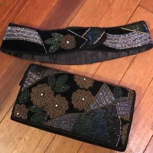 Vintage beaded belt and purse
